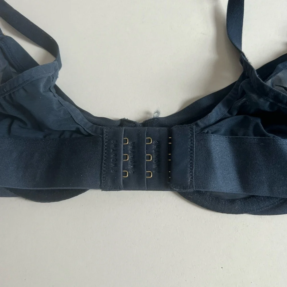 Harper Wilde luxe sheer bra, underwire, navy, size 32B - Picture 7 of 9